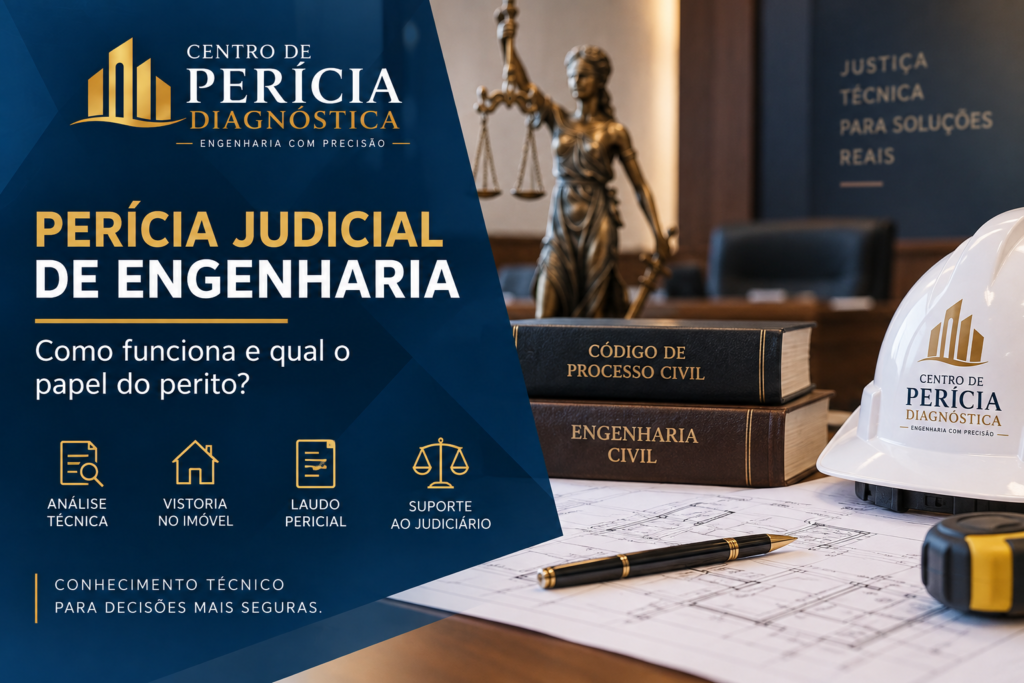 Perícia judicial de engenharia com análise técnica, vistoria e elaboração de laudo pericial